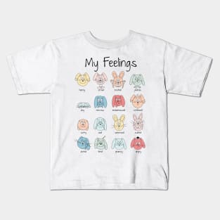 Expressions Print, Emotions Print, Feelings Print, Educational Print for Kids, Funny Bunny Print, Montessori Print, Preschool Print, Rainbow Kids T-Shirt